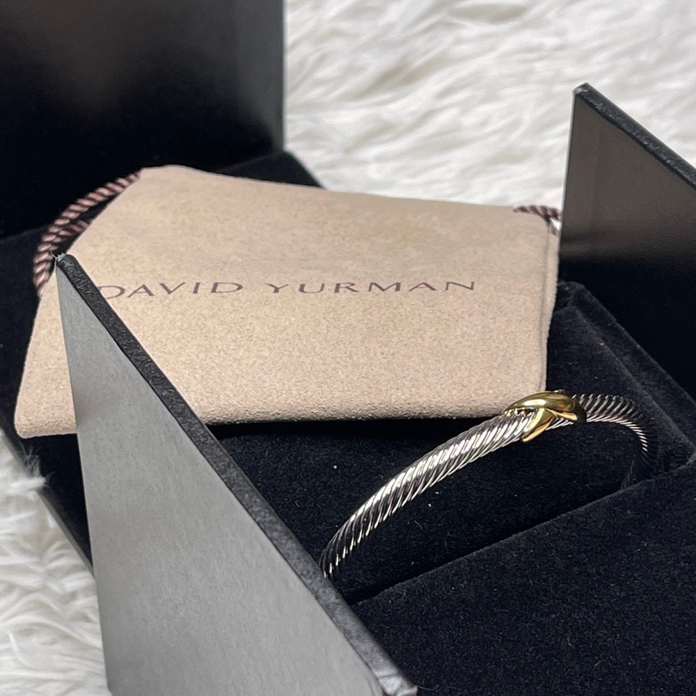 David Yurman Single X   4mm Cable Cuff Bracelet
